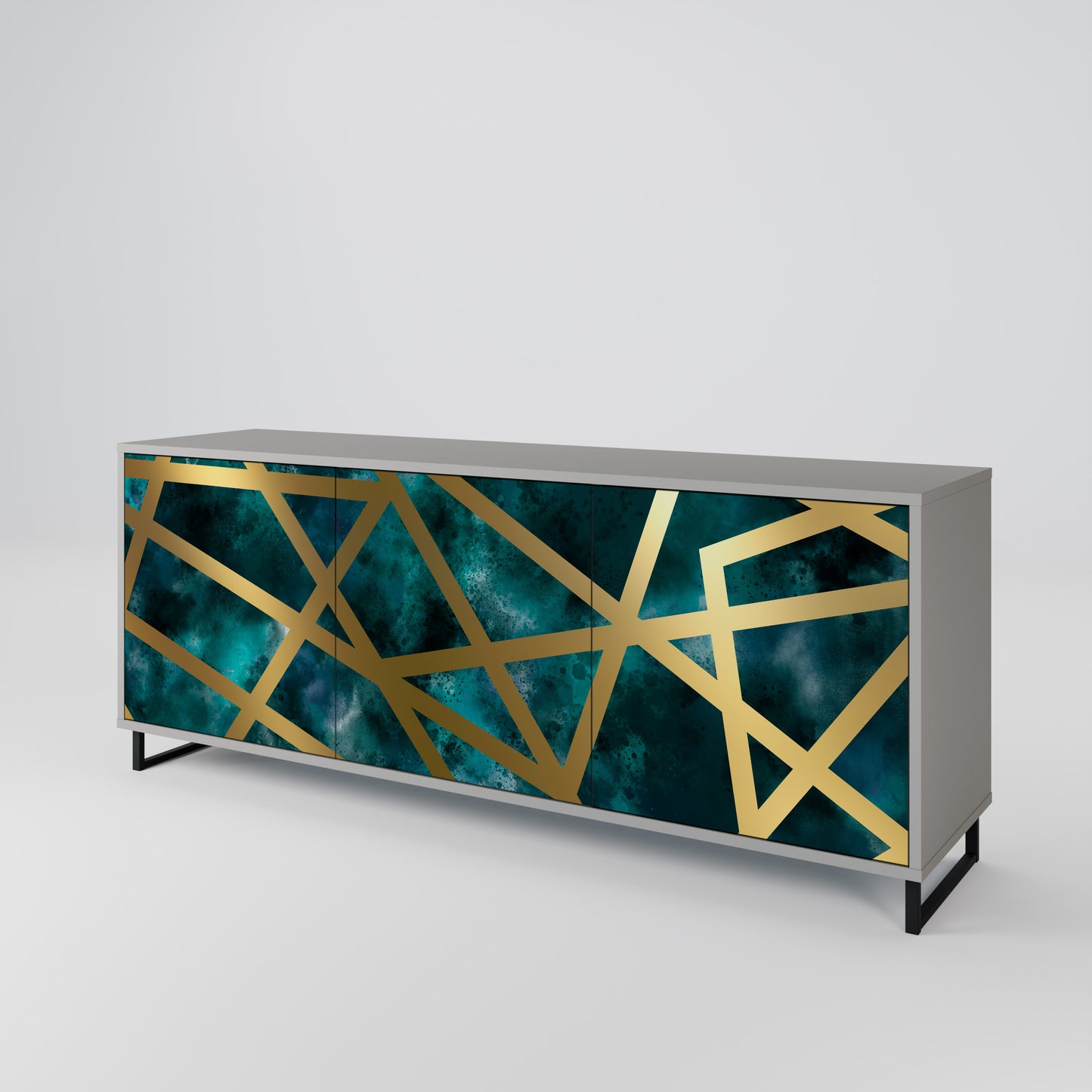THE LABYRINTH OF GOLD 3-Door Sideboard in Grey Finish