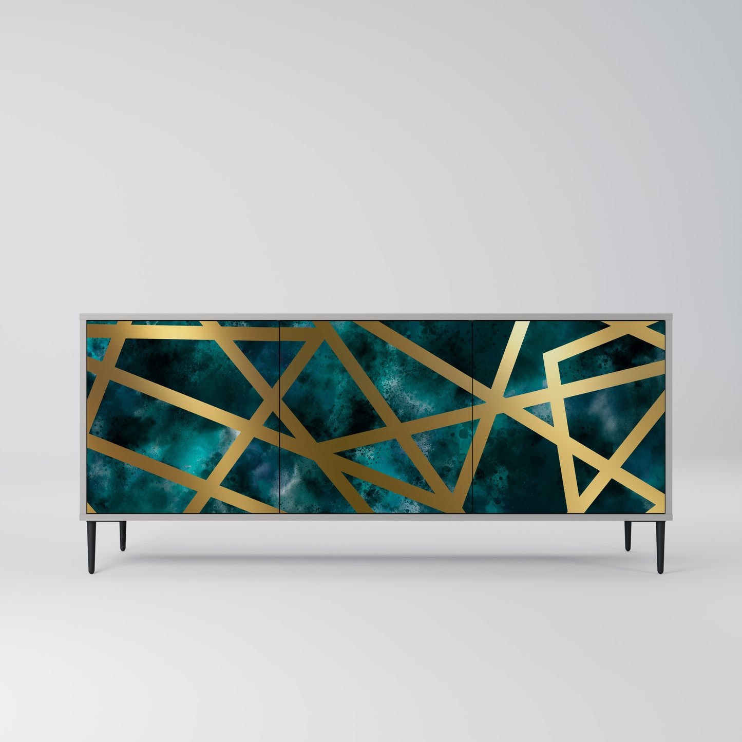 THE LABYRINTH OF GOLD 3-Door Sideboard in Grey Finish
