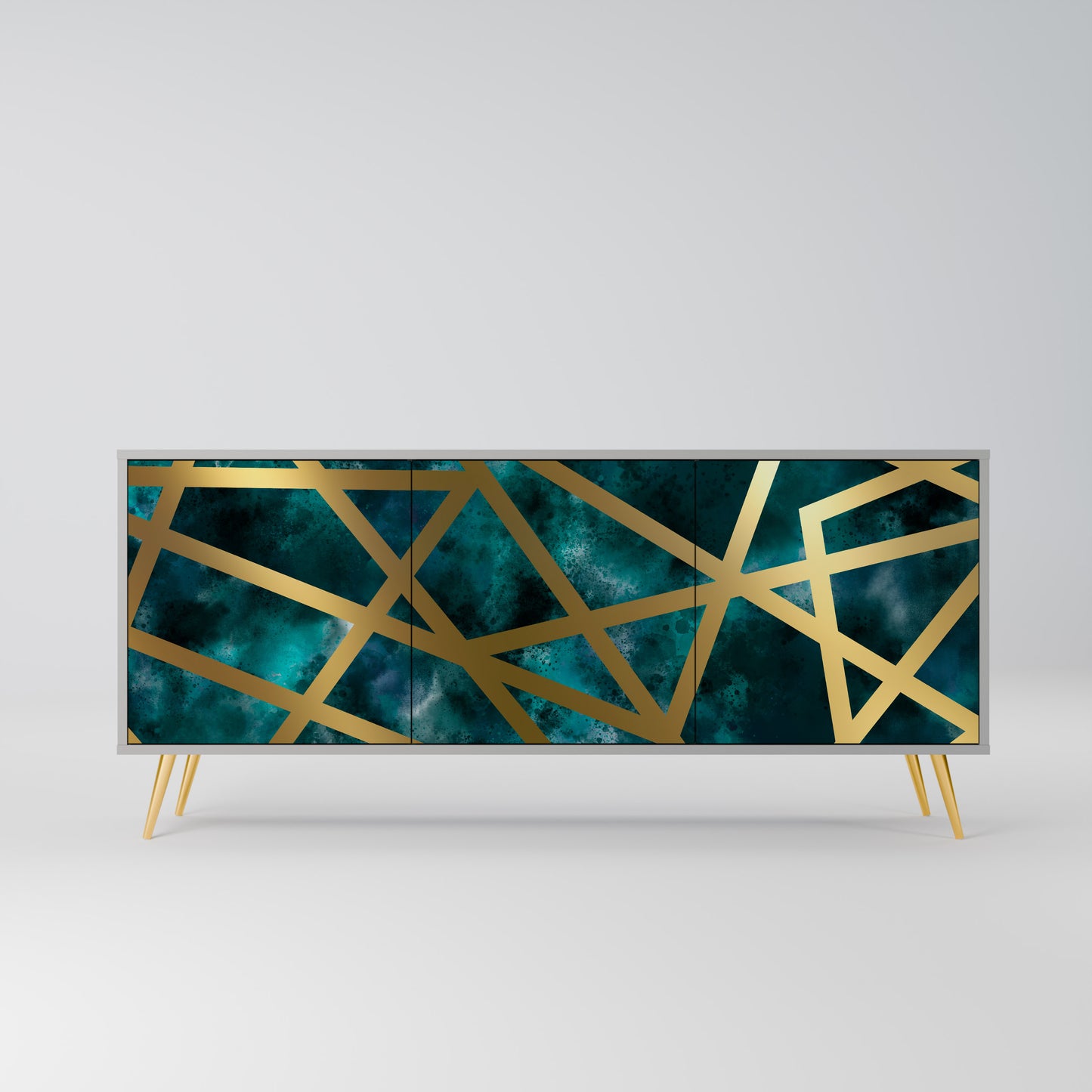 THE LABYRINTH OF GOLD 3-Door Sideboard in Grey Finish