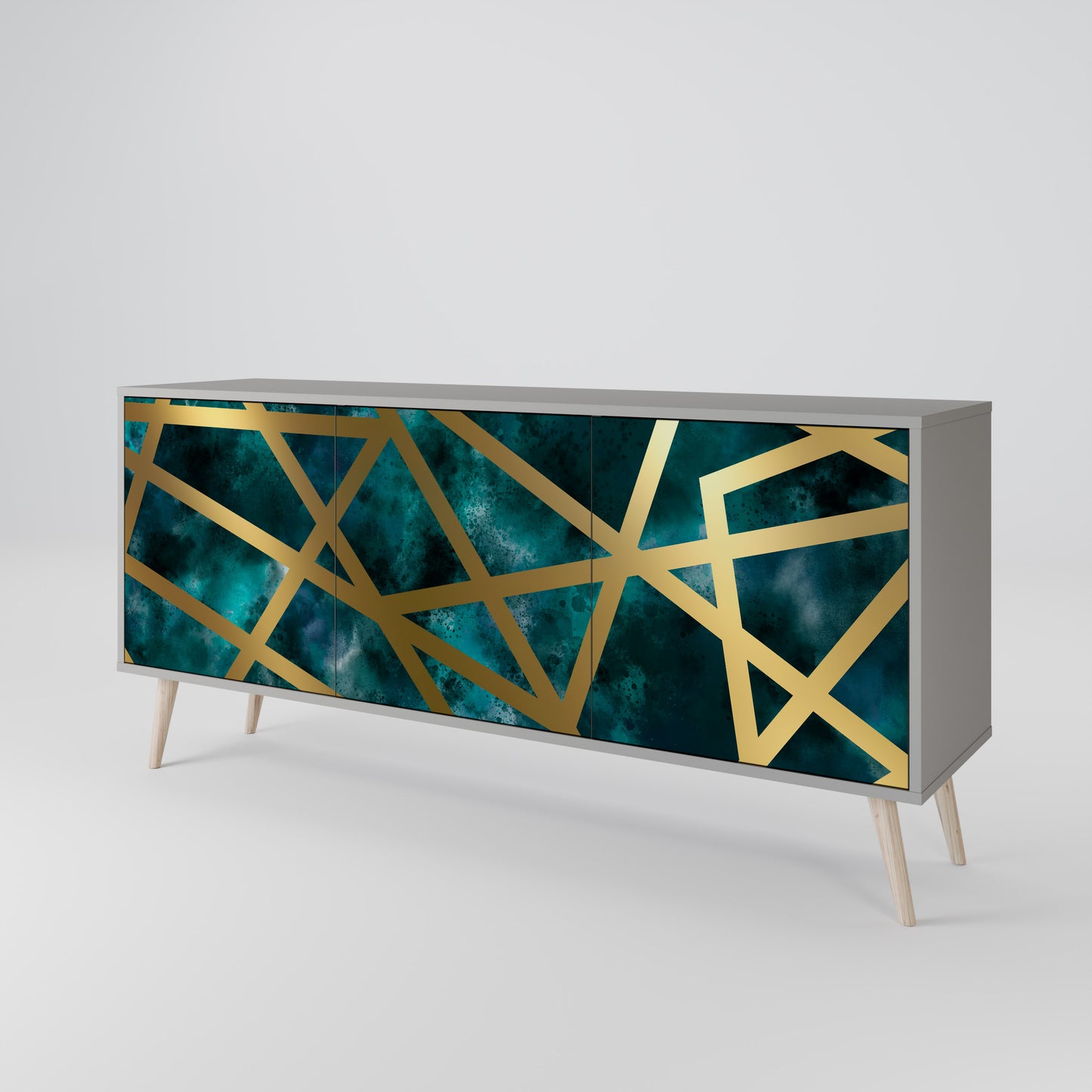 THE LABYRINTH OF GOLD 3-Door Sideboard in Grey Finish