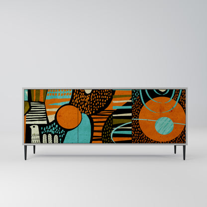 GEODE GLIMMER 3-Door Sideboard in Grey Finish