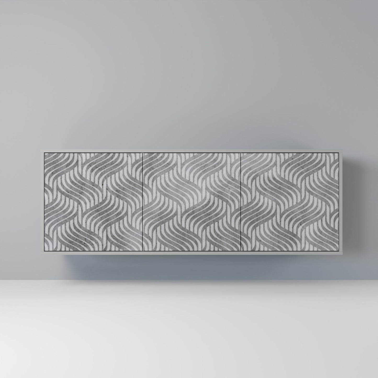 CONCRETE MOVEMENT 3-Door Sideboard in Grey Finish