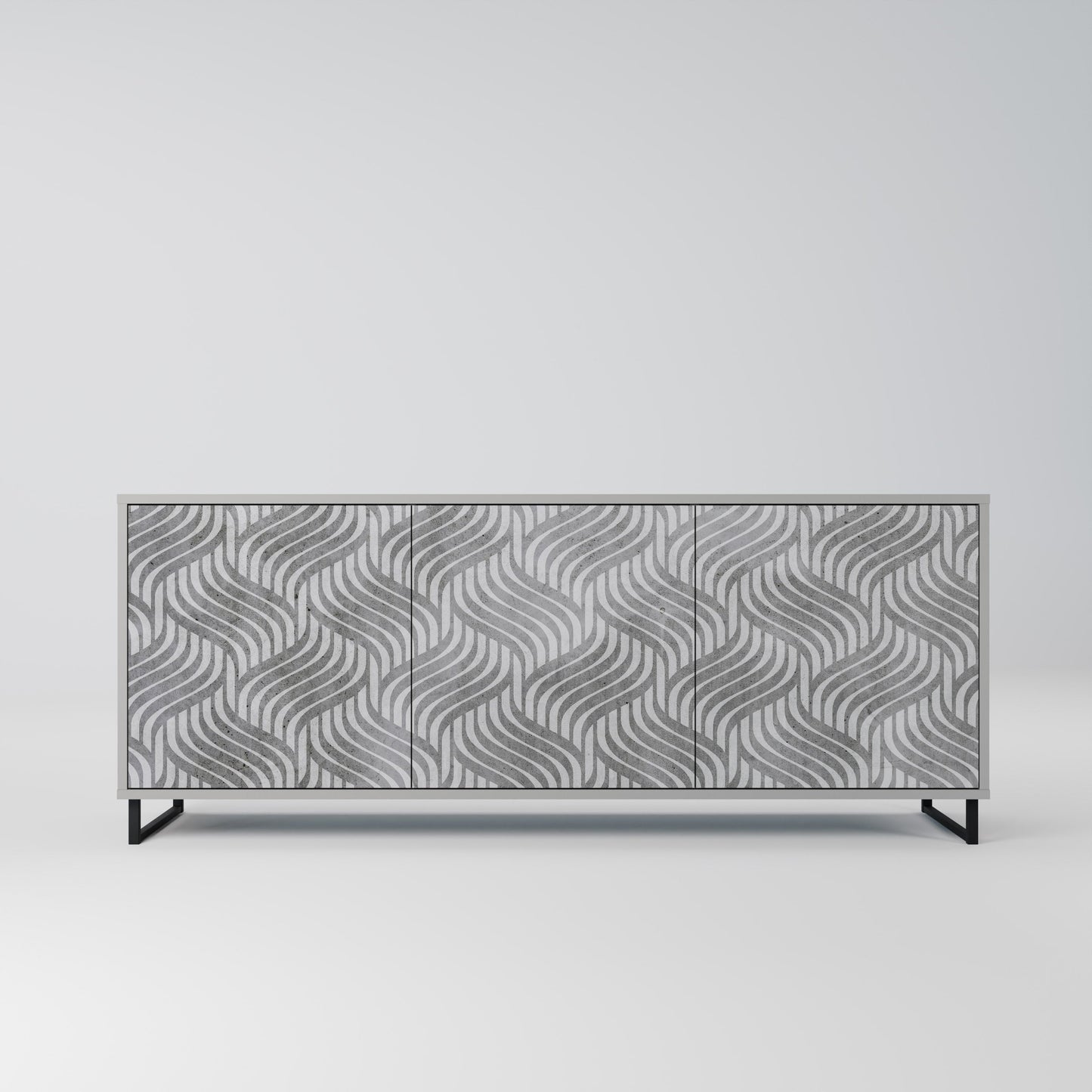 CONCRETE MOVEMENT 3-Door Sideboard in Grey Finish
