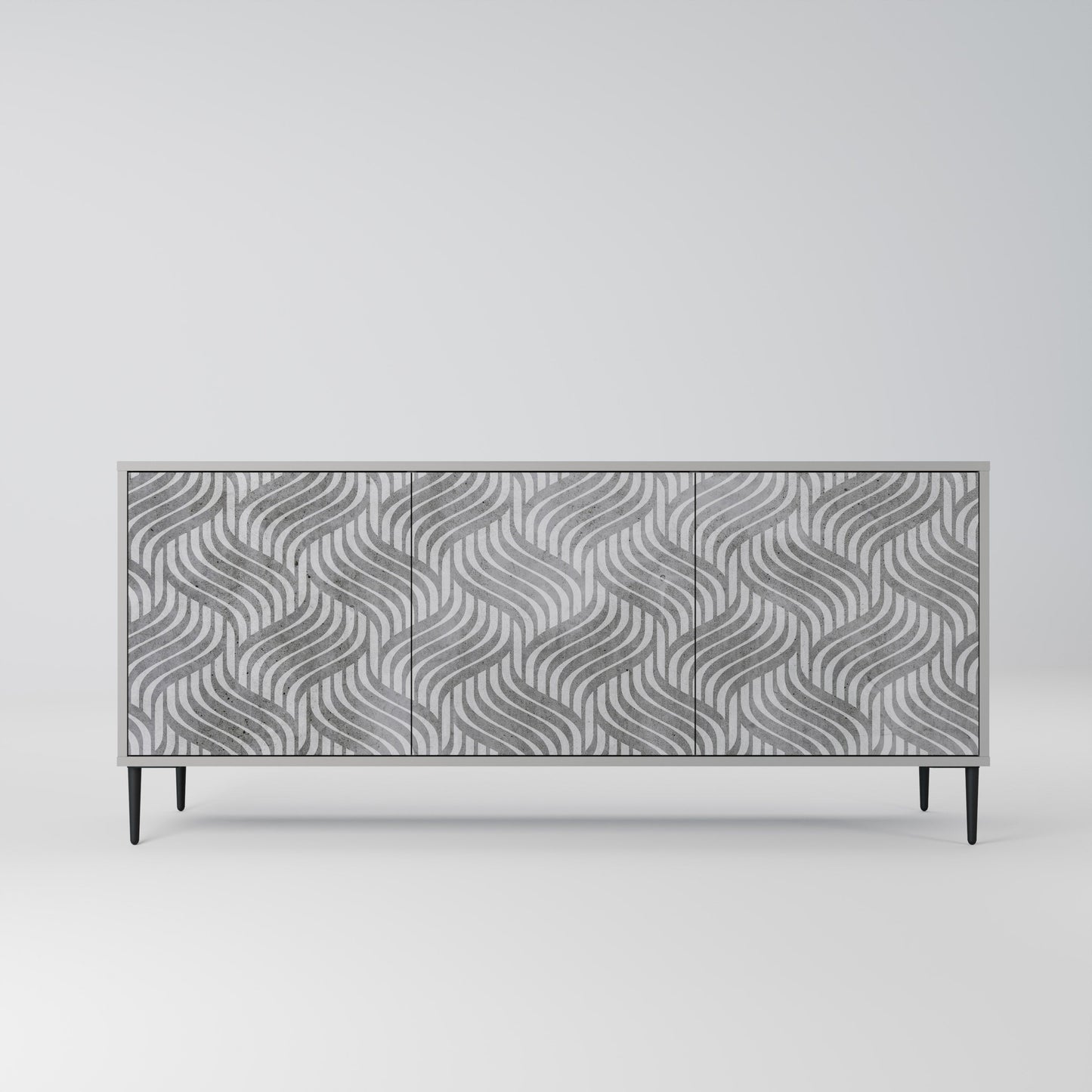 CONCRETE MOVEMENT 3-Door Sideboard in Grey Finish