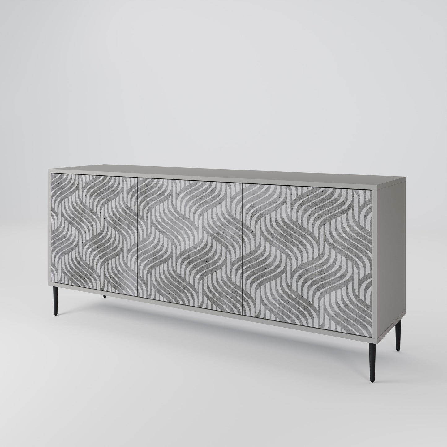 CONCRETE MOVEMENT 3-Door Sideboard in Grey Finish