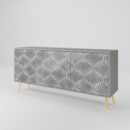 CONCRETE MOVEMENT 3-Door Sideboard in Grey Finish