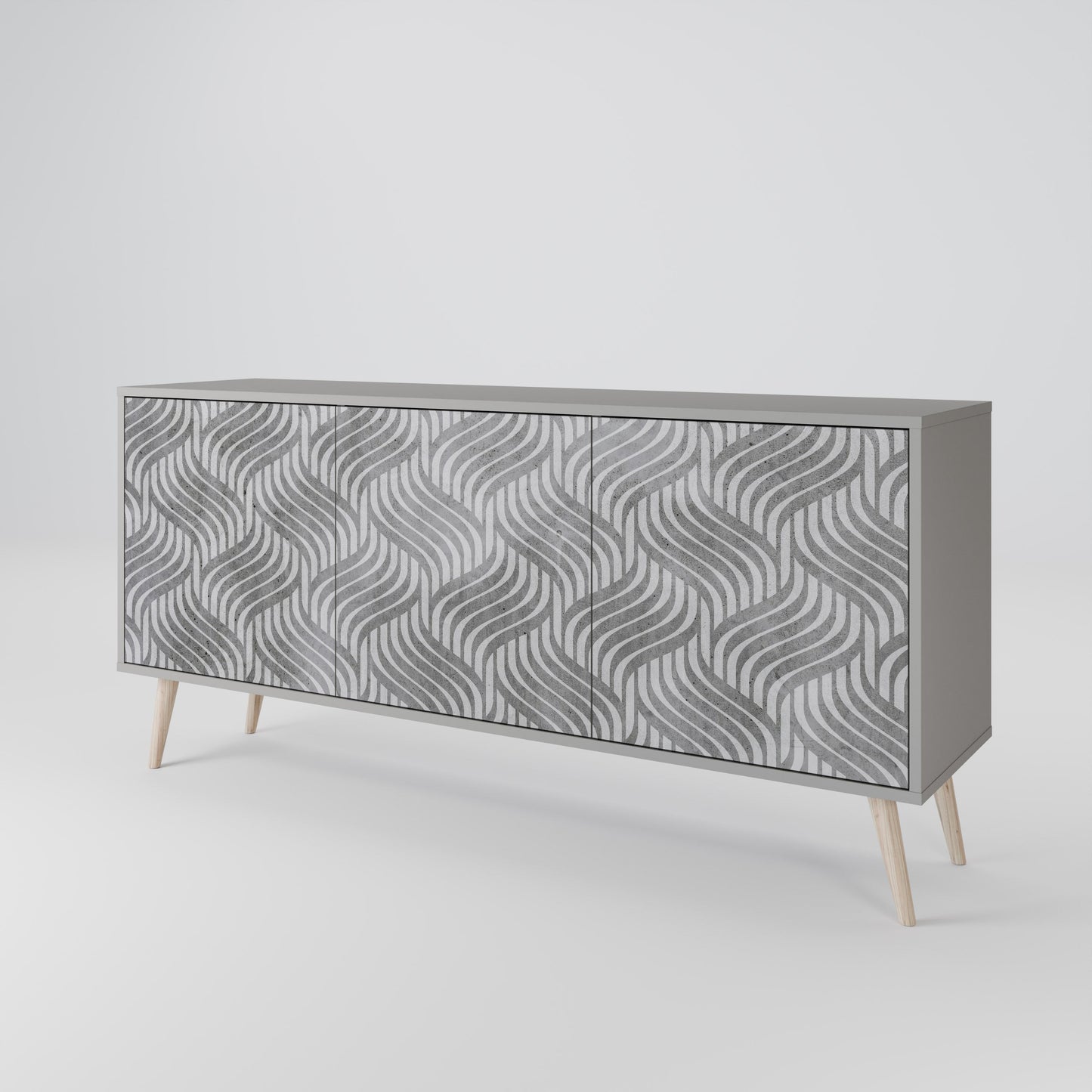 CONCRETE MOVEMENT 3-Door Sideboard in Grey Finish