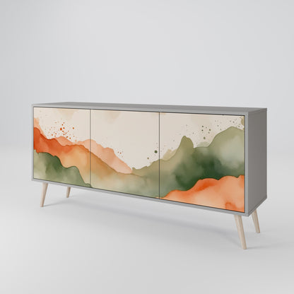WATERCOLOUR PEAKS 3-Door Sideboard in Grey Finish