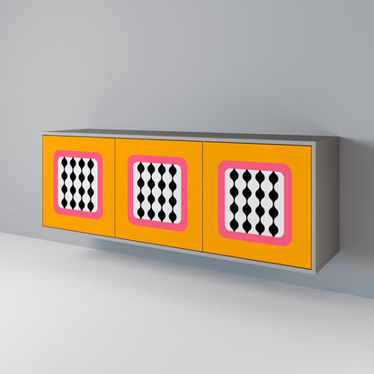 TEARS IN HEAVEN 3-Door Sideboard in Grey Finish