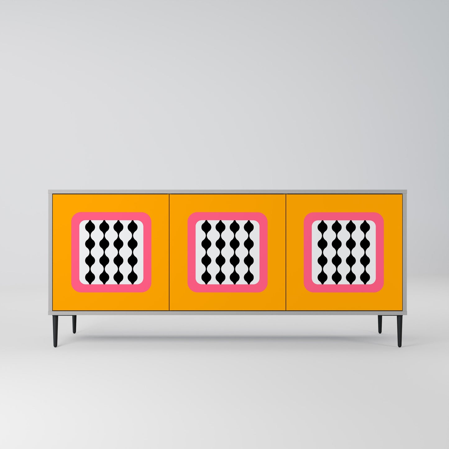 TEARS IN HEAVEN 3-Door Sideboard in Grey Finish