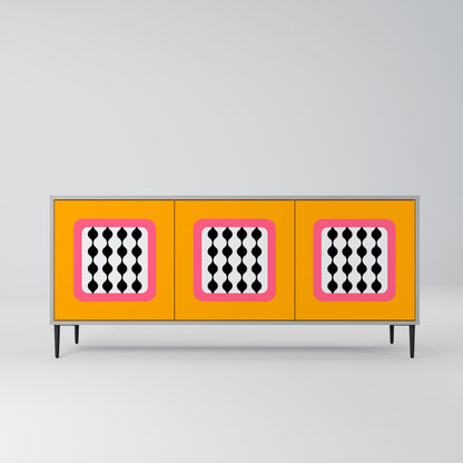 TEARS IN HEAVEN 3-Door Sideboard in Grey Finish