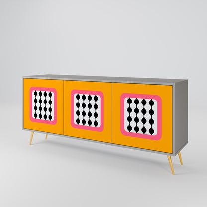 TEARS IN HEAVEN 3-Door Sideboard in Grey Finish