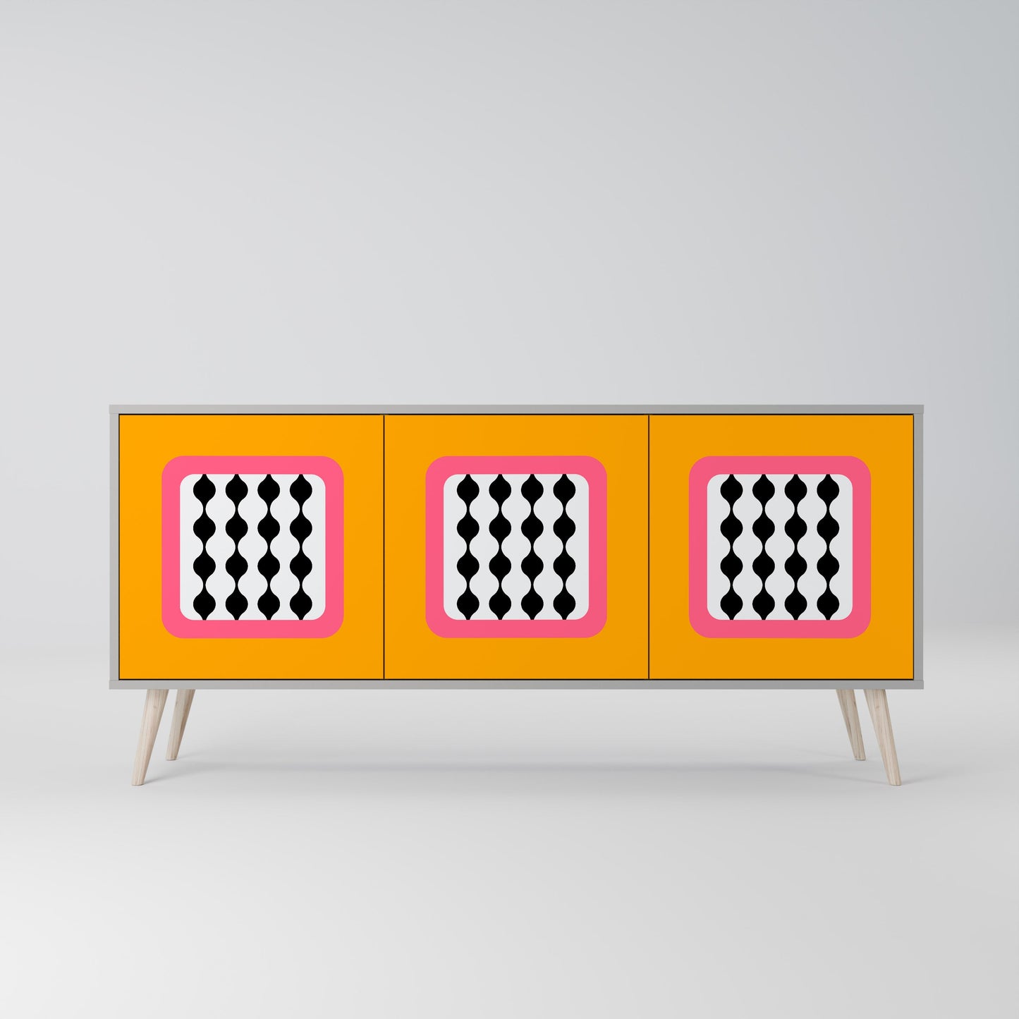 TEARS IN HEAVEN 3-Door Sideboard in Grey Finish