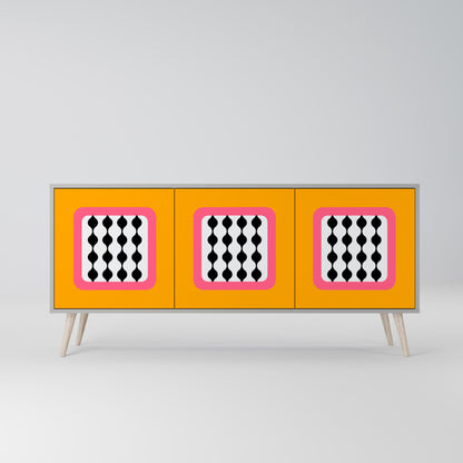 TEARS IN HEAVEN 3-Door Sideboard in Grey Finish