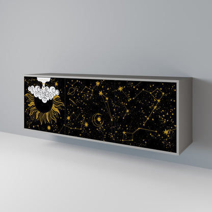STELLAR CONSTELLATIONS 3-Door Sideboard in Grey Finish
