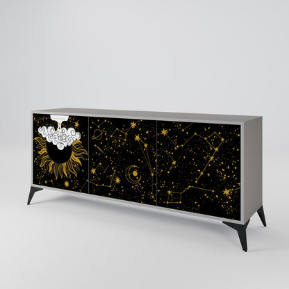 STELLAR CONSTELLATIONS 3-Door Sideboard in Grey Finish