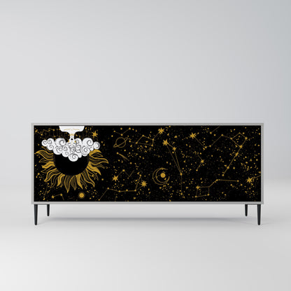 STELLAR CONSTELLATIONS 3-Door Sideboard in Grey Finish