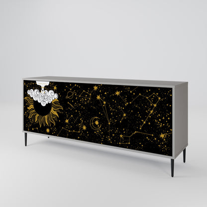 STELLAR CONSTELLATIONS 3-Door Sideboard in Grey Finish
