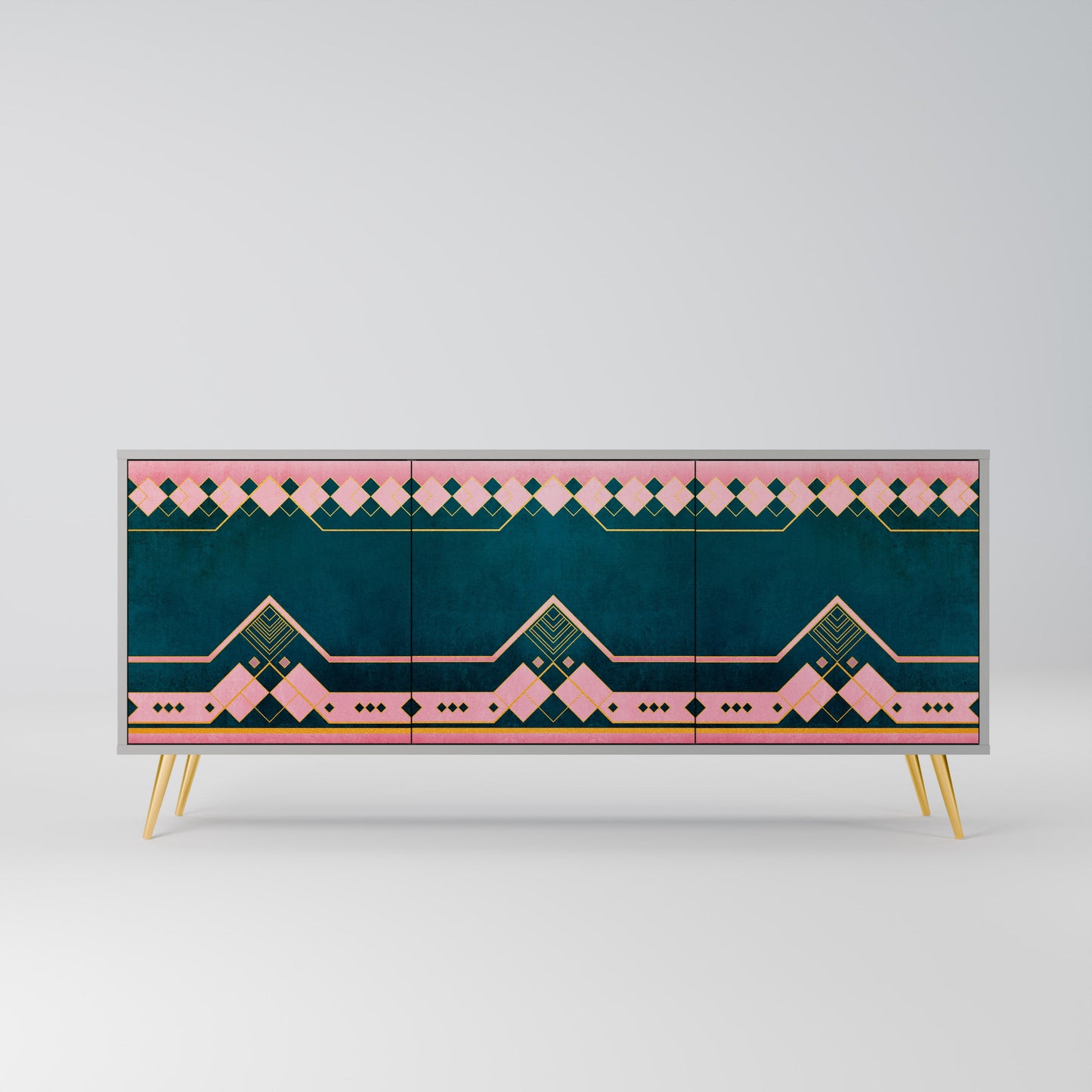 ROYAL COMPOSITION 3-Door Sideboard in Grey Finish