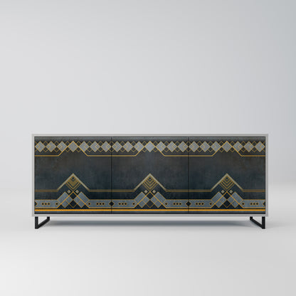 ROYAL ORDINARINESS 3-Door Sideboard in Grey Finish