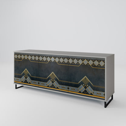 ROYAL ORDINARINESS 3-Door Sideboard in Grey Finish