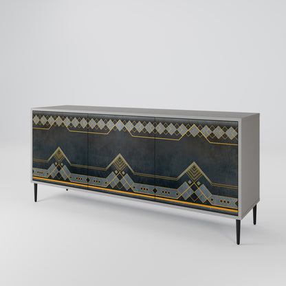 ROYAL ORDINARINESS 3-Door Sideboard in Grey Finish