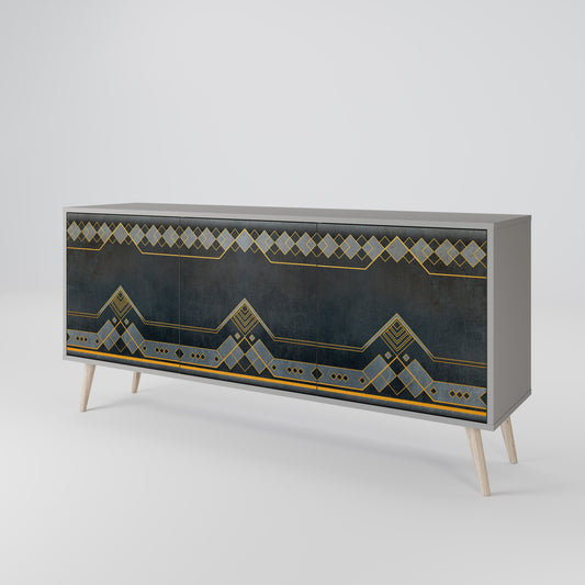 ROYAL ORDINARINESS 3-Door Sideboard in Grey Finish