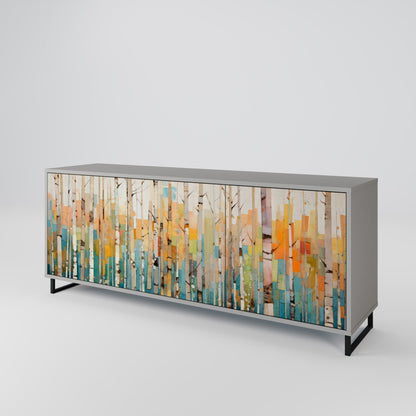 BIRCH KALEIDOSCOPE 3-Door Sideboard in Grey Finish