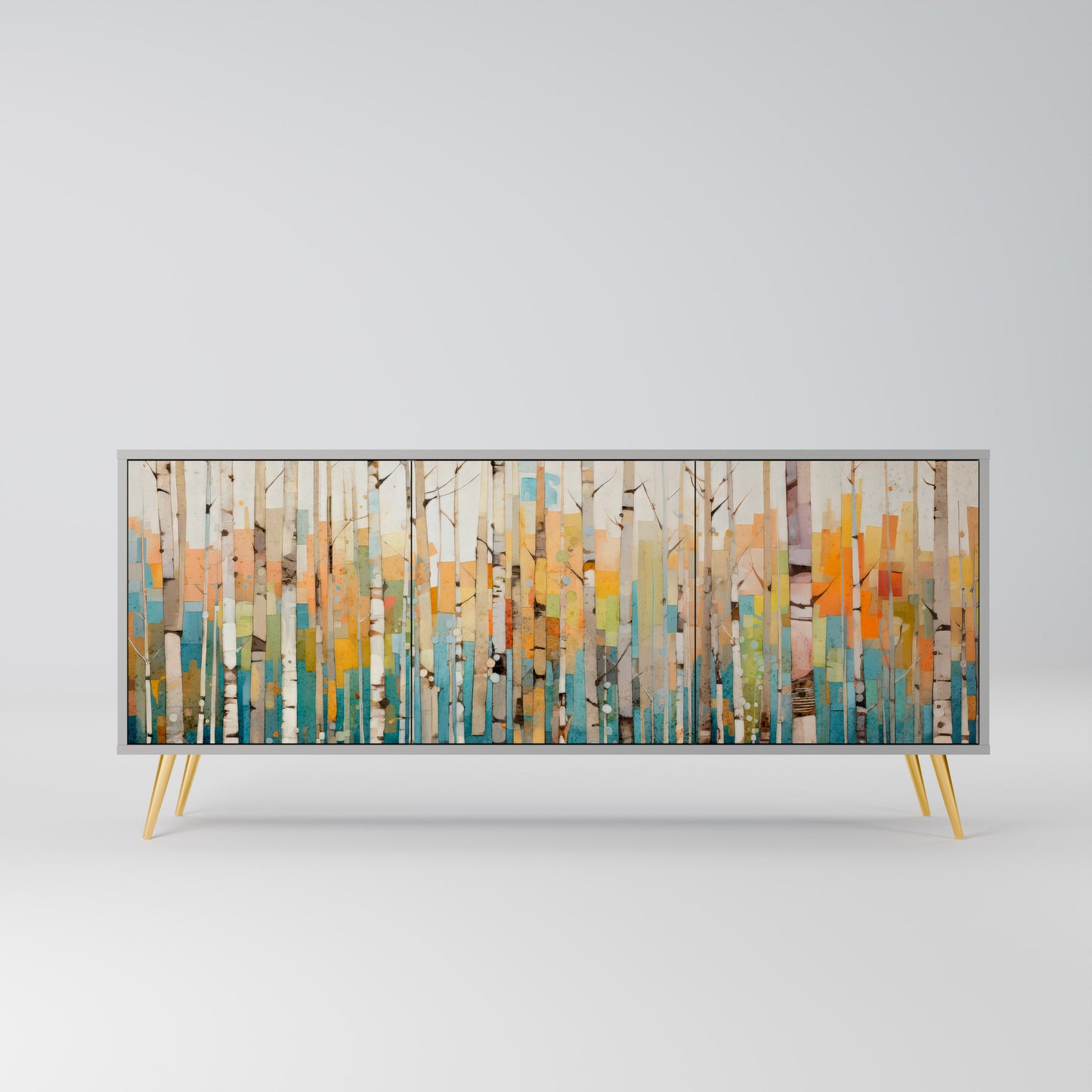 BIRCH KALEIDOSCOPE 3-Door Sideboard in Grey Finish