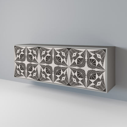 MONOCHROME NEXUS 3-Door Sideboard in Grey Finish