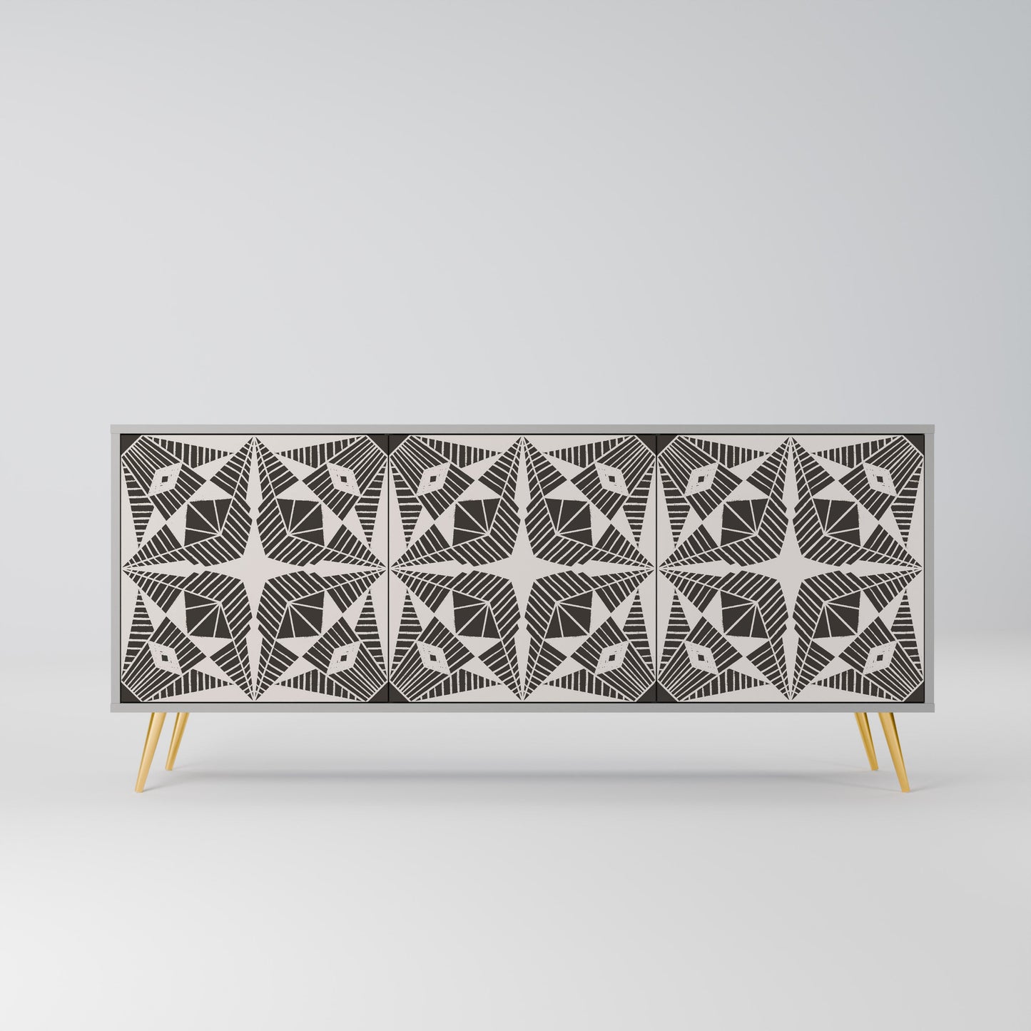 MONOCHROME NEXUS 3-Door Sideboard in Grey Finish