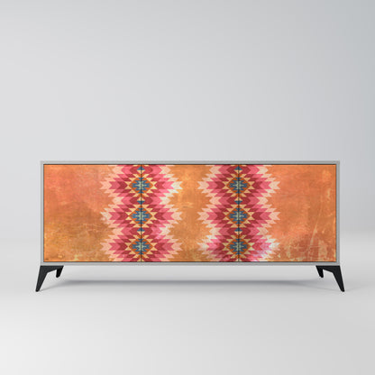 INDIAN FOLK 3-Door Sideboard in Grey Finish