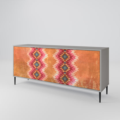 INDIAN FOLK 3-Door Sideboard in Grey Finish