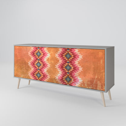 INDIAN FOLK 3-Door Sideboard in Grey Finish