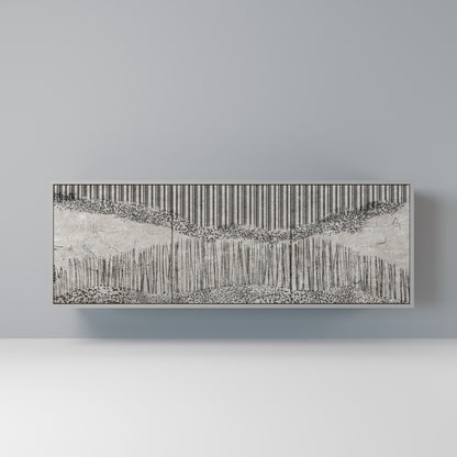 GRAIN LINES 3-Door Sideboard in Grey Finish