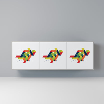 FUTURE SIGN 3-Door Sideboard in Grey Finish