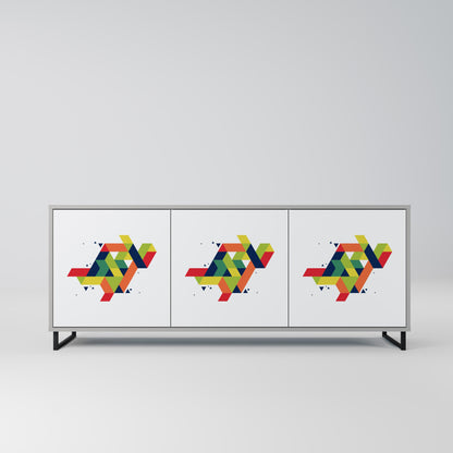 FUTURE SIGN 3-Door Sideboard in Grey Finish