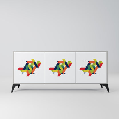 FUTURE SIGN 3-Door Sideboard in Grey Finish