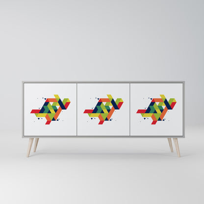 FUTURE SIGN 3-Door Sideboard in Grey Finish