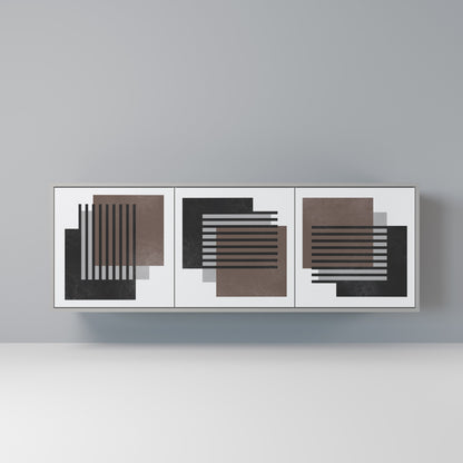 SHADOW SYNCHRONY 3-Door Sideboard in Grey Finish