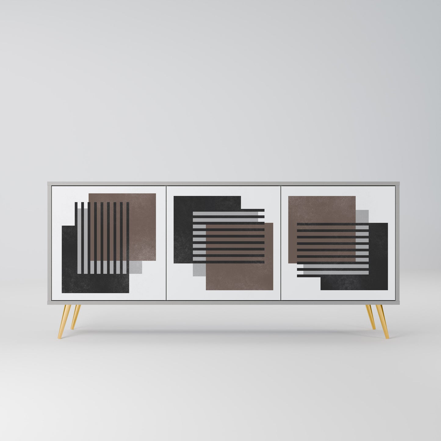 SHADOW SYNCHRONY 3-Door Sideboard in Grey Finish