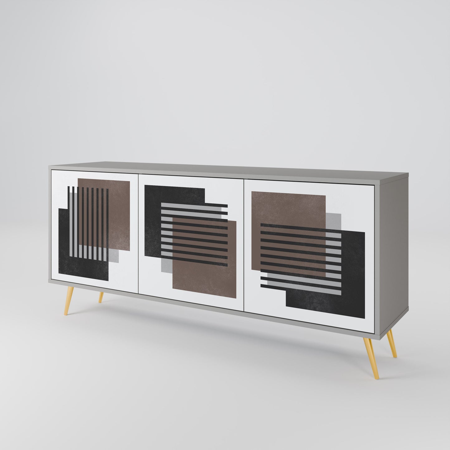 SHADOW SYNCHRONY 3-Door Sideboard in Grey Finish