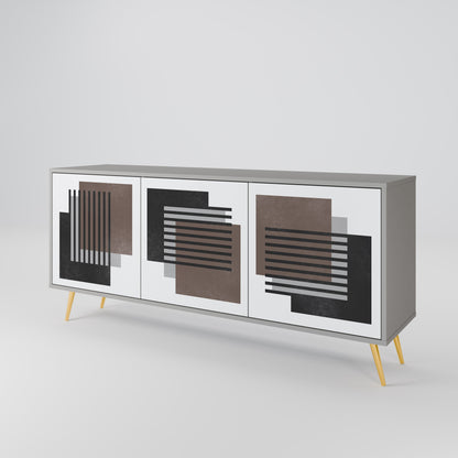 SHADOW SYNCHRONY 3-Door Sideboard in Grey Finish