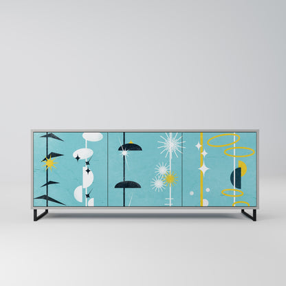 PATHS TO HAPPINESS 3-Door Sideboard in Grey Finish