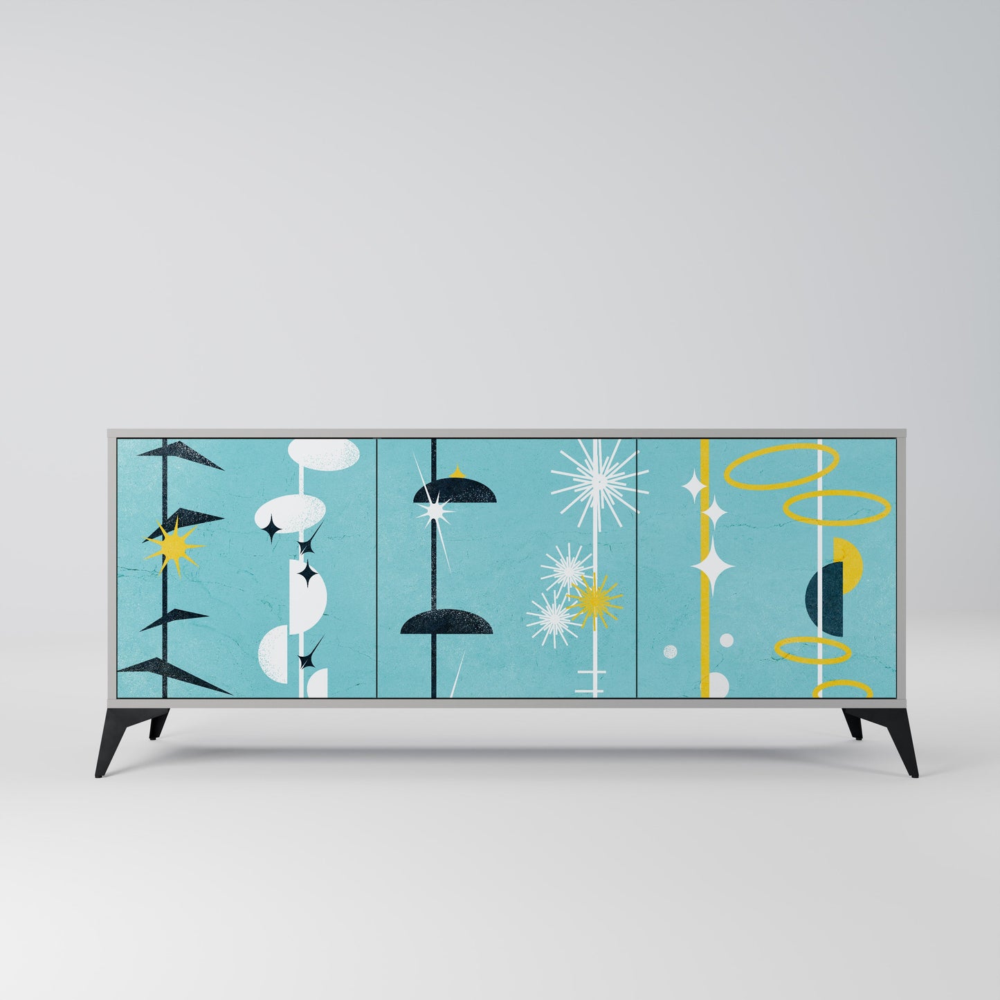 PATHS TO HAPPINESS 3-Door Sideboard in Grey Finish