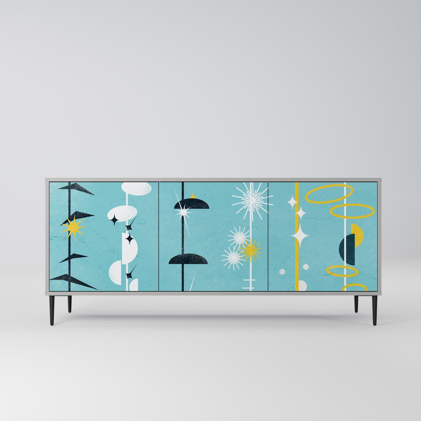 PATHS TO HAPPINESS 3-Door Sideboard in Grey Finish