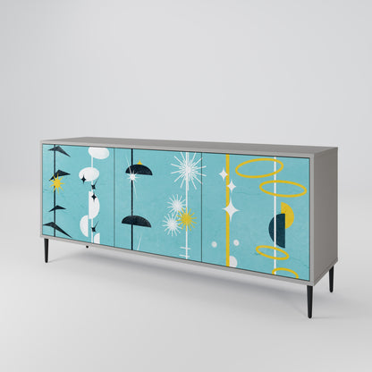 PATHS TO HAPPINESS 3-Door Sideboard in Grey Finish