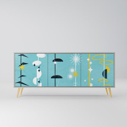 PATHS TO HAPPINESS 3-Door Sideboard in Grey Finish