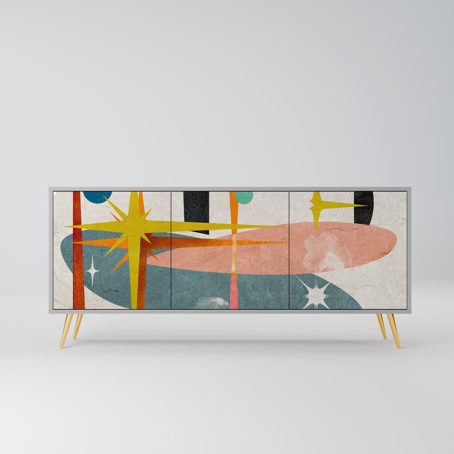 INTERSTELLAR VIBES 3-Door Sideboard in Grey Finish