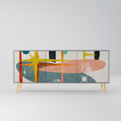 INTERSTELLAR VIBES 3-Door Sideboard in Grey Finish